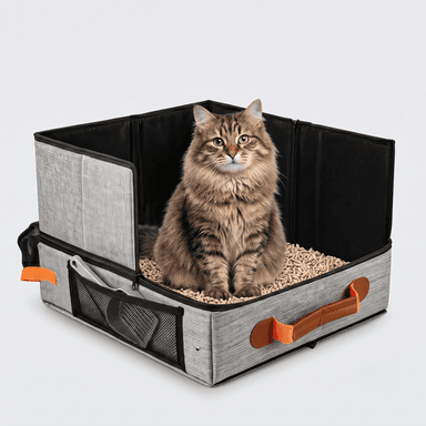NUGGAL Ultimate Multi-Functional Foldable Travel Cat Litter Box - Portable, Waterproof