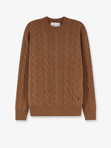 Braided knit wool sweater