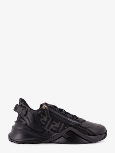 Leather Flow sneakers with FF jacquard fabric inserts