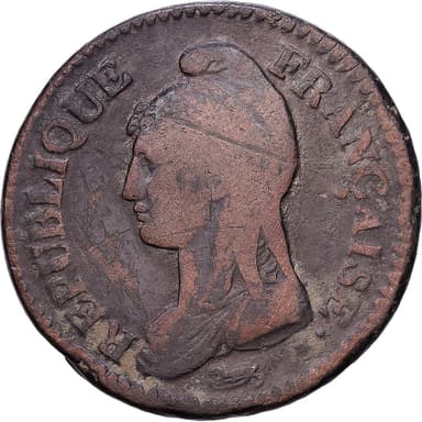 France, Decime, Dupré, 1793 / AN 5, Paris, Bronze, VF(20-25), Gadoury:187