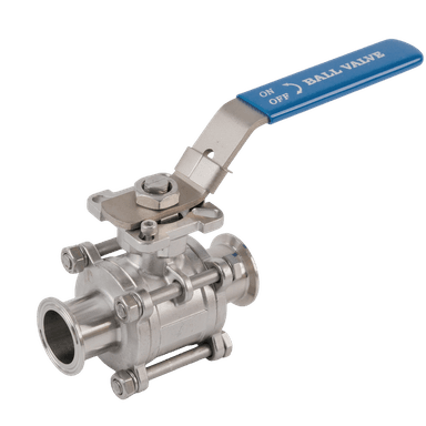 Tri Clamp 3 Piece Ball Valve SS 304