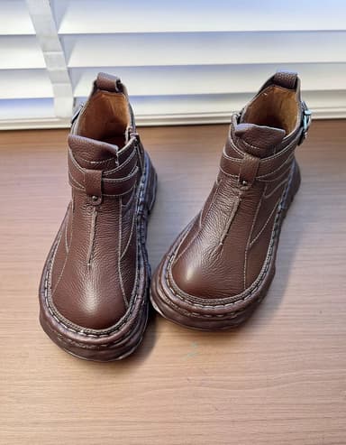 Handmade Comfortable Wide Toe Box Chunky Platform Boots