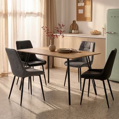 Fareeha Rectangular Dining Table & 4 Zack Dining Chairs [Dining Set]