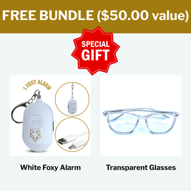 FREE GIFT - White Foxy Alarm and Transparent Glasses ($50 VALUE)