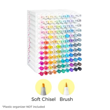 Ohuhu Honolulu² S 120 Basic Colors Dual Tips Alcohol Art Markers, Brush & Soft Chisel