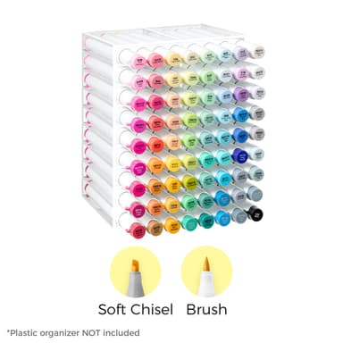 Ohuhu Honolulu² S 72 Basic Colors Dual Tips Alcohol Art Markers, Brush & Soft Chisel