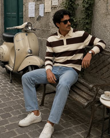 Vintage Stripe Rugby Polo