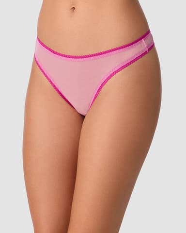 Gossamer Mesh Hip G Thong Underwear - Dusted Petal