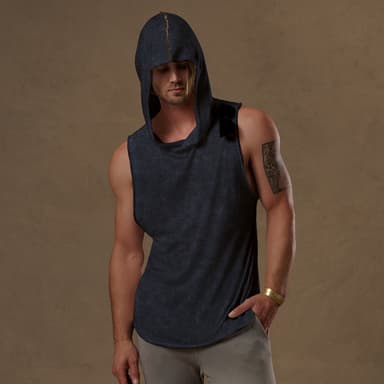 HOODED TREE TANK / BLUE MINERAL