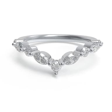 Lucent Leaf Marquise & Round Lab-Grown Diamond V Band
