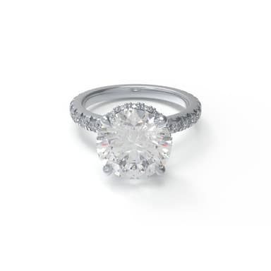 Eternal Crown Round Lab-Grown Diamond Hidden Halo Engagement Ring in Platinum