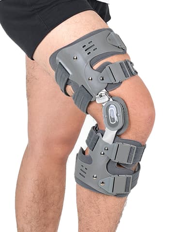 Unloader Knee Brace Left Single Upright Osteoarthritis Pain Support Alignment Rigid Framework Stabilizer with Condyle Pads and Easy Pull Fastening Straps for Wa
