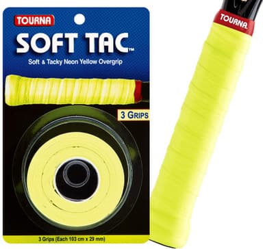 Tourna Soft Tac Neon Tacky Overgrip (Pack of 3)