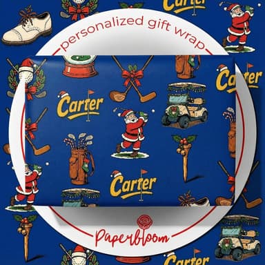 Tee Time - Personalized Name Wrapping Paper