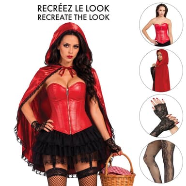 Red Riding Hood Corset Costume Accessory Kit