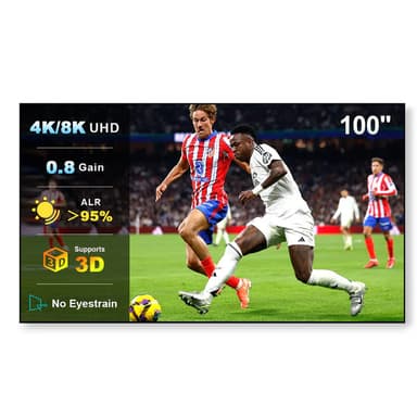 100" - 120" Nothing Projector Lenticular 4K White Cinema Standard Fixed Frame ALR Screen (For Non UST / Long & Standard Throw)