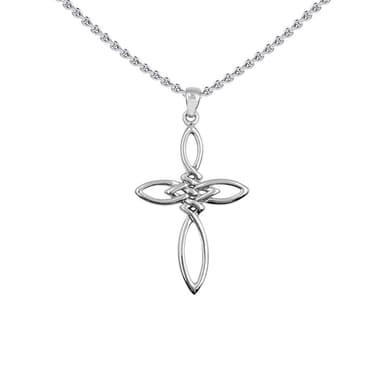 Celtic Endless Knot Cross Sterling Silver Pendant TPD6488