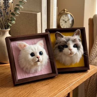 Handmade Custom 3D Wool Felt Pet Head Portrait