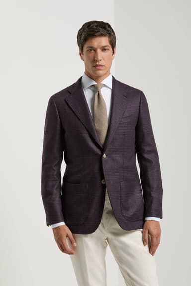 Burgundy Prince of Wales jacket - Made in Italy