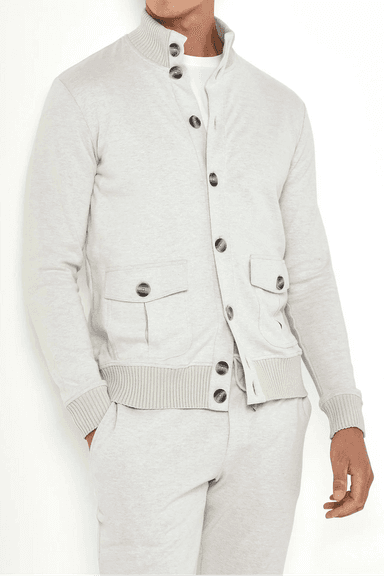 Stone jersey cardigan - Made in Italy