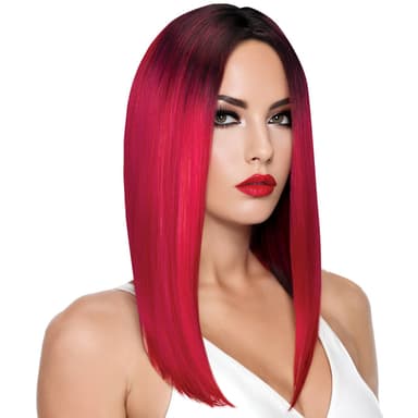 Rose Straight Wig in Red & Black
