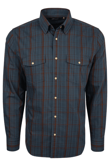 Snaps Windowpane Long Sleeve Shirt