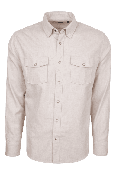 Snaps Rambler Heathered Flannel Shirt - Birch