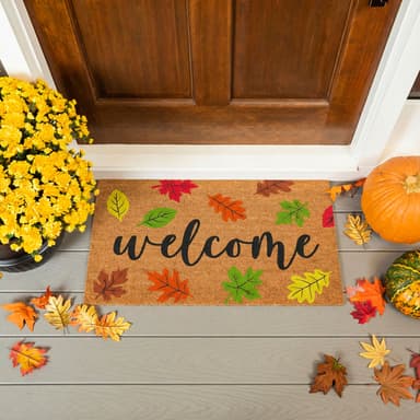 Multicolor Fall Leaves Coir Mat