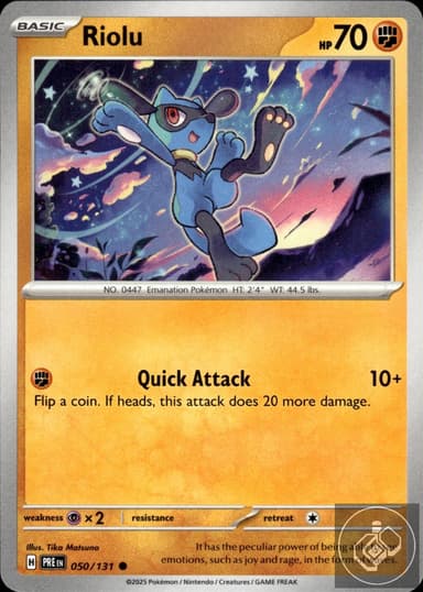 Riolu 050/131 Common Prismatic Evolutions Pokemon