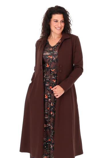 Carrington Chocolate Ponte Dress Coat - Coatigan