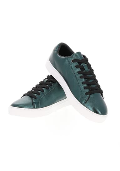 Metallic Teal Zip Trainers