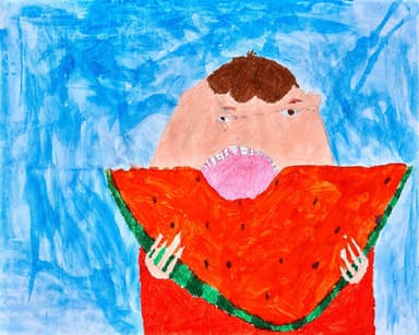 Boy Eating Watermelon