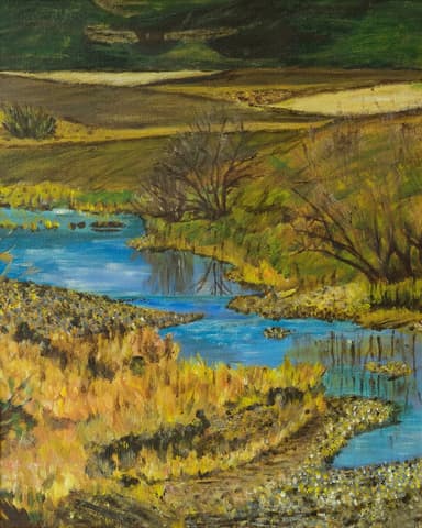 Golden River Landscape