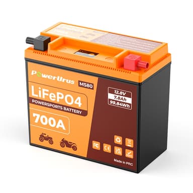 PowerUrus 12V 8Ah lithium motorcycle battery, 700A Powersports battery for Motorcycle, UTV, Jet Ski, Generator