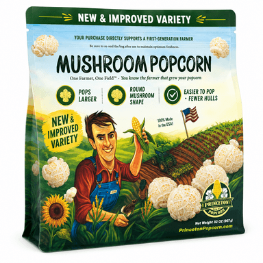 Princeton Popcorn Signature Easy Pop™ Mushroom Popcorn Kernels – Pops Large, Round & Fluffy with 98% Pop Rate, Fewer Hulls, Non-GMO, Glyphosate-Free, Farmer-Dir