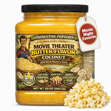 Real Theater Coconut Popcorn Oil - 30 oz Butter Flavored Coconut Oil for Whirley Pop Popcorn Maker, Popcorn Oil Butter Flavor Stovetop Popcorn, Popcorn Oil for 