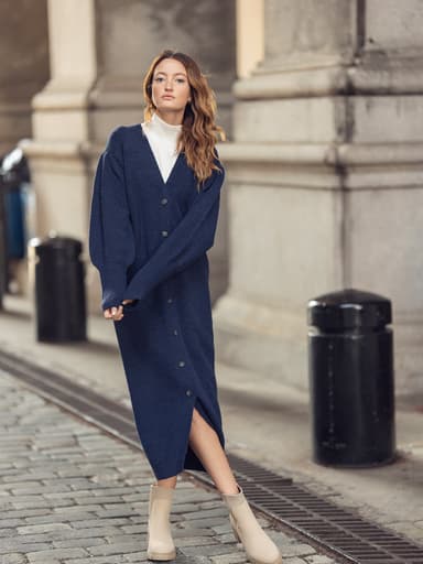 PUFF SLEEVE SWEATER DRESS