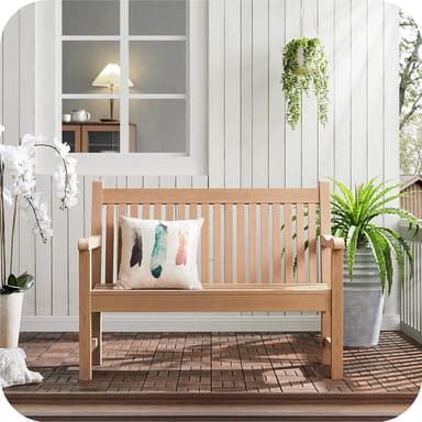 Psilvam Garden Bench, 2-Person Poly Lumber Patio Bench