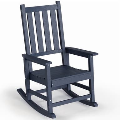 GONICHA HDPE Outdoor Rocking Chair with Widened Seats & High Backs Blue