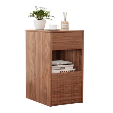 GONICHA End Table Nightstand with 2 Drawers,Walnut