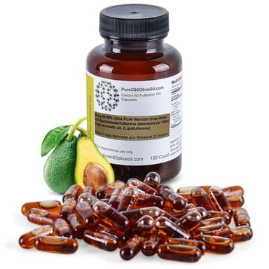 Wholesale Case 48 Units - C60 Organic Avocado Oil Capsules / Pills 100ml - 99.99% C60 Solvent-Free
