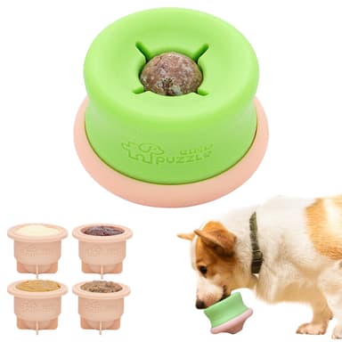 Puzzle Lickpop Pink, Interactive Enrichment Dog Toys, Slow Feeding, Treat Dispensing, and Freezable Fun to Keep Them Busy,Pink