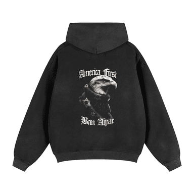 BAN AIPAC Zipper Boxy Fleece Hoodie