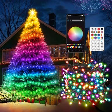 Quntis 30M 300LED Smart Christmas String Lights DIY Control APP & Remote Control, RGB Color Christmas Tree Lights, 200+Dynamic Scene Mode, Decorative for Indoor