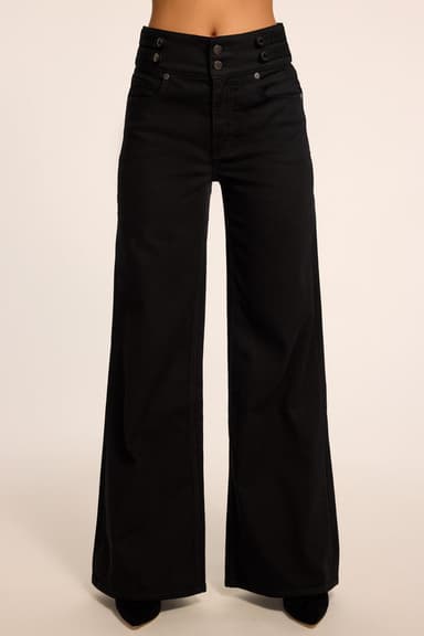 Liv High-Rise Wide Leg Jean | BLACK