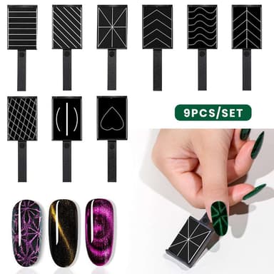 Flash Sale 9-Piece Cat Eye Nail Magnet Tool Set - Limited Time 69% OFF