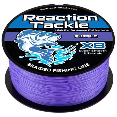 Reaction Tackle X8 Braided Fishing Line - Purple 8 Strand - NEW