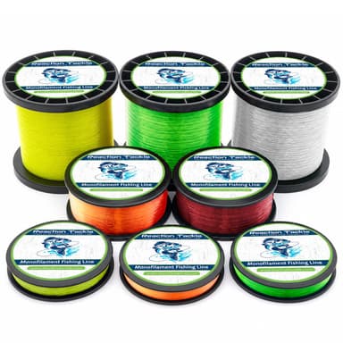 Reaction Tackle Monofilament Fishing 350yd-1lb Jumbo Spools- All Colors