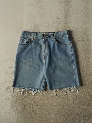 Vintage 90s Mid Wash Levi's 550 Cut Off Jean Shorts (34x9)