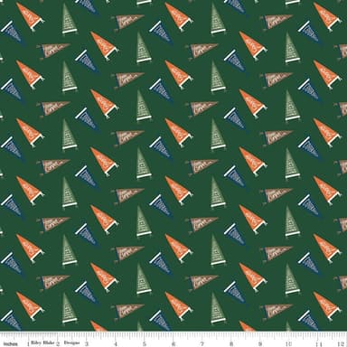 5 YARD CUT! Adventure is Calling - Green Flags - per yard - by Dani Mogstad for Riley Blake Designs - Outdoors, Wildlife - C10723-GREEN